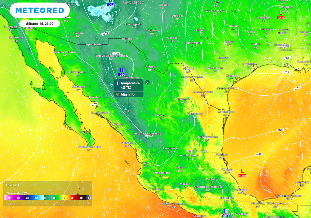 Las temperaturas mínimas más frías, se dejan sentir sobre sierras del Norte y Noroeste, y en zonas montañosas del Valle de México.