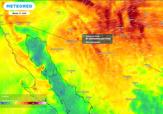 Frente frío 43 y masa de aire generan rachas de hasta 80 km/h mientras avanza sobre Baja California, Sonora y Chihuahua