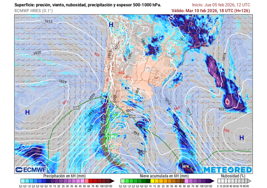 La segunda semana de febrero será lluviosa en el sur de Chile y también en parte de la Patagonia.
