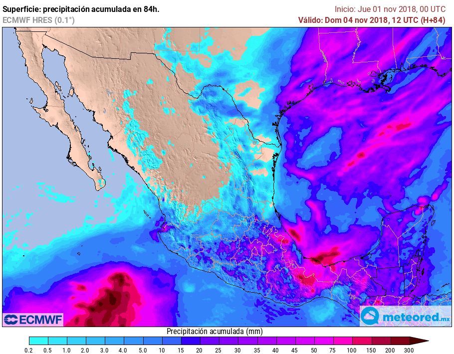 Modelo ECMWF. Acumulado próximas 72 horas Modelo ECMWF. Acumulado próximas 72 horas