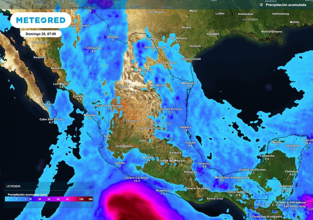 Pronóstico de precipitaciones en milímetros Lluvias dispersas se concentrarán en el norte, sur, oriente y parte del noreste con 20-50 mm por vaguadas y cercanía del huracán Vance en el Pacífico.