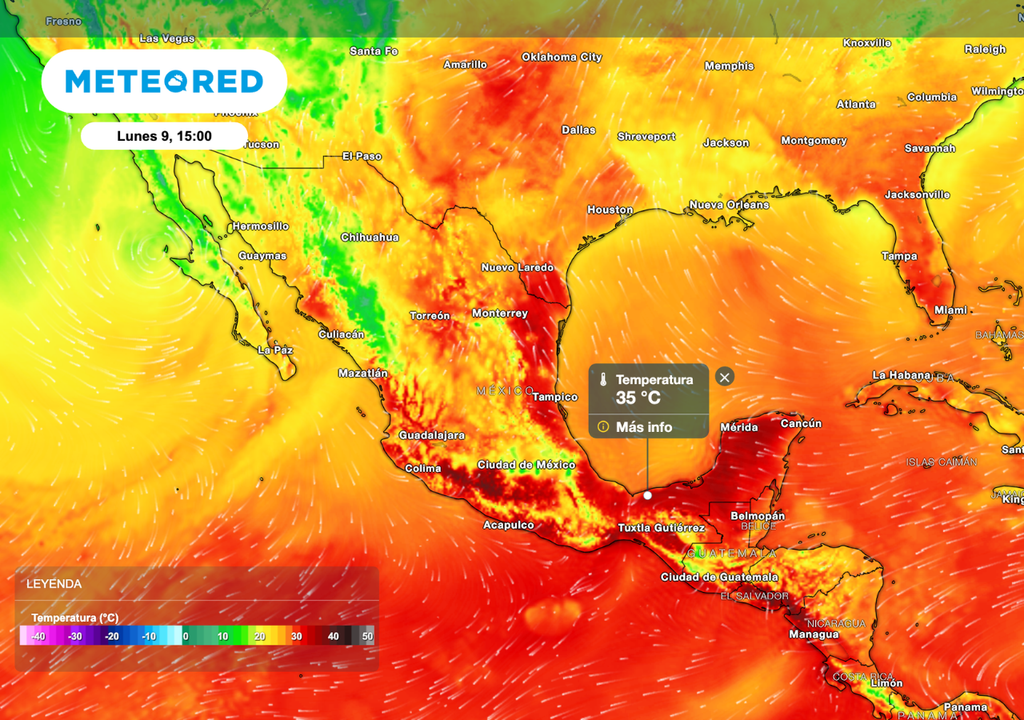 La semana comenzará con calor de 35 a 40 °C en el Golfo de México y Suroeste, pero terminará con tormentas y ambiente fresco.