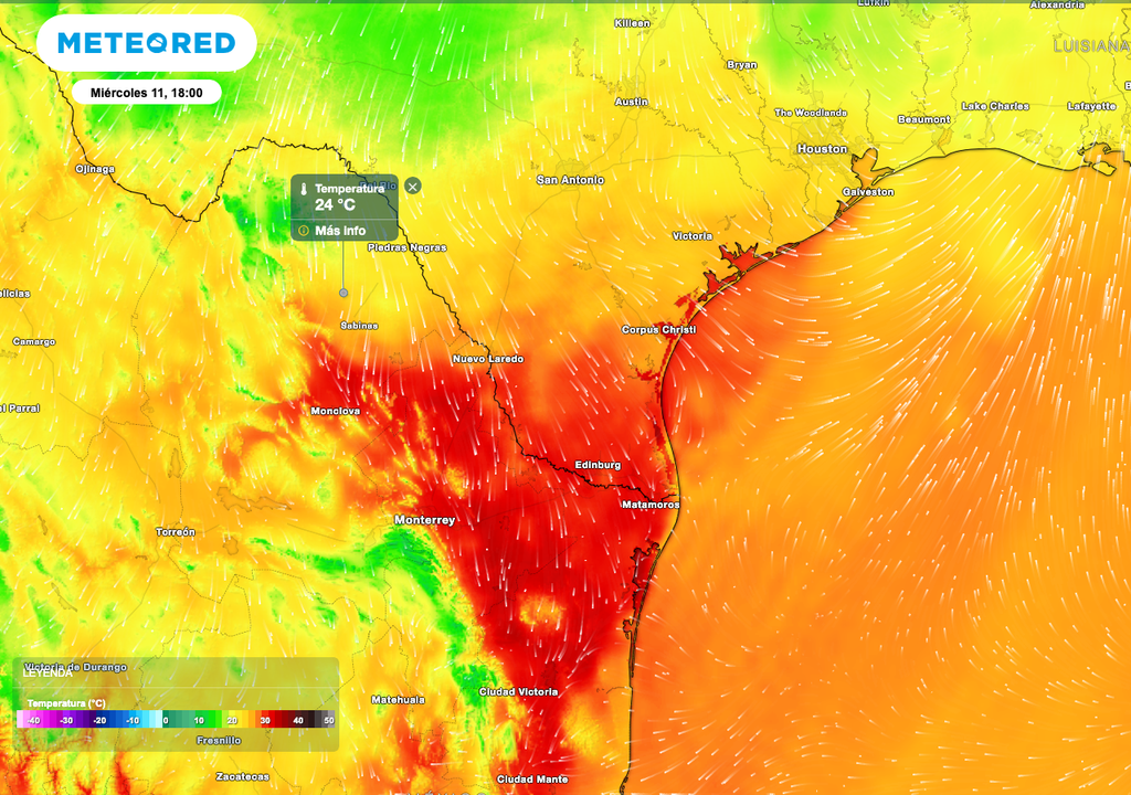 El contraste térmico sobre la región será evidente, con temperaturas cálidas a frescas y frías para la noche, lo más frío al norte del estado de Coahuila.