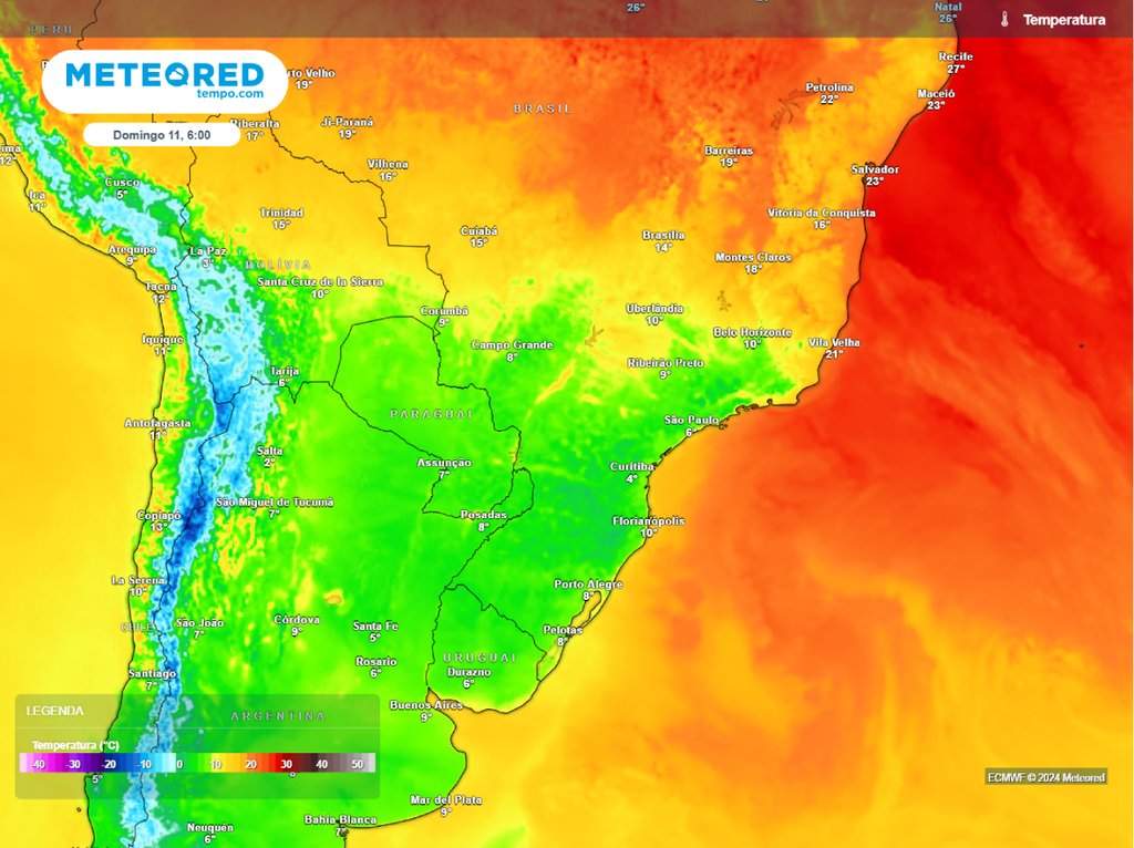 previsão, temperatura mínima