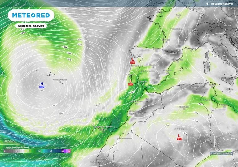 Frentes frias e anticiclone dividem a atenção em Portugal: saiba como estará o tempo esta semana na sua região