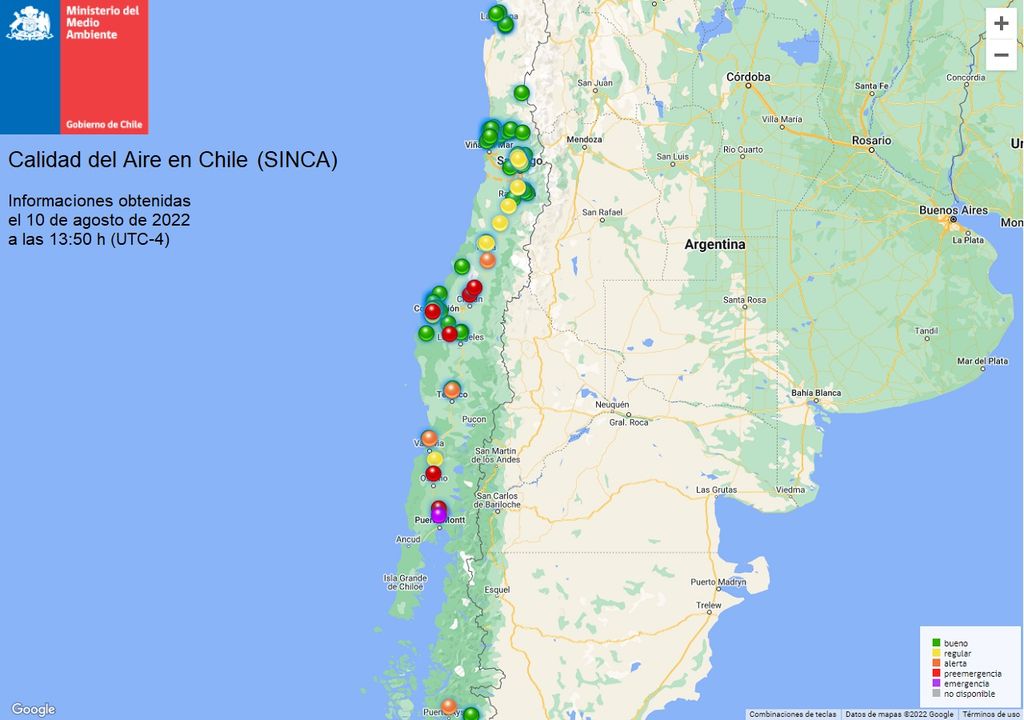 Calidad del aire; SINCA Calidad del aire; SINCA