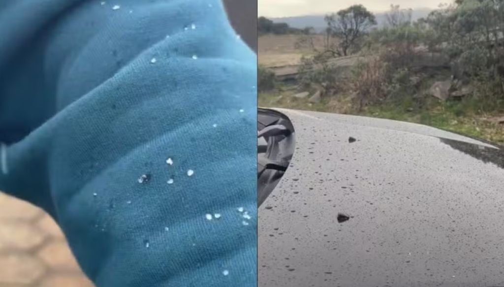 Turistas flagraram chuva congelada na cidade de Urupema. Foto: Redes sociais/Reprodução Turistas flagraram chuva congelada na cidade de Urupema. Foto: Redes sociais/Reprodução