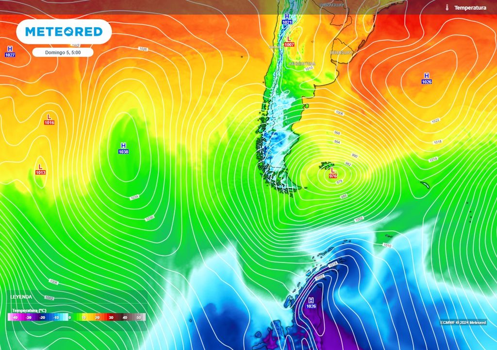 frío intenso sobre la Patagonia