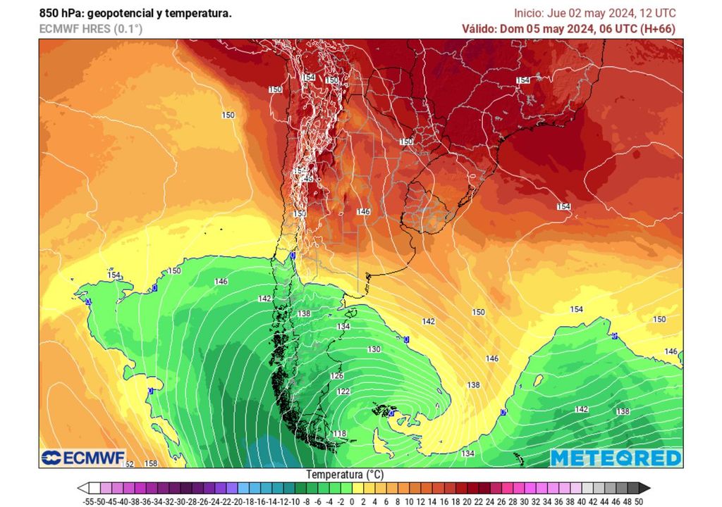 temperatura en 850 hPa