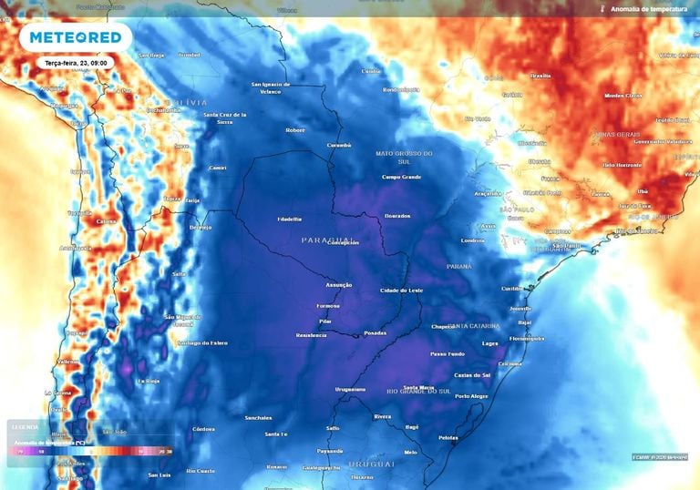 Frio mais intenso do ano j&aacute; tem data: ar polar traz marcas abaixo de 0&deg;C em grande &aacute;rea