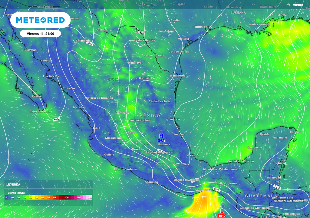 Pronóstico de viento y presión atmosférica Pronóstico de viento y presión atmosférica