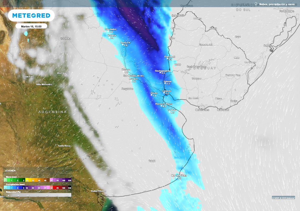 El jueves se prevén algunas lluvias de poca relevancia sobre el AMBA.