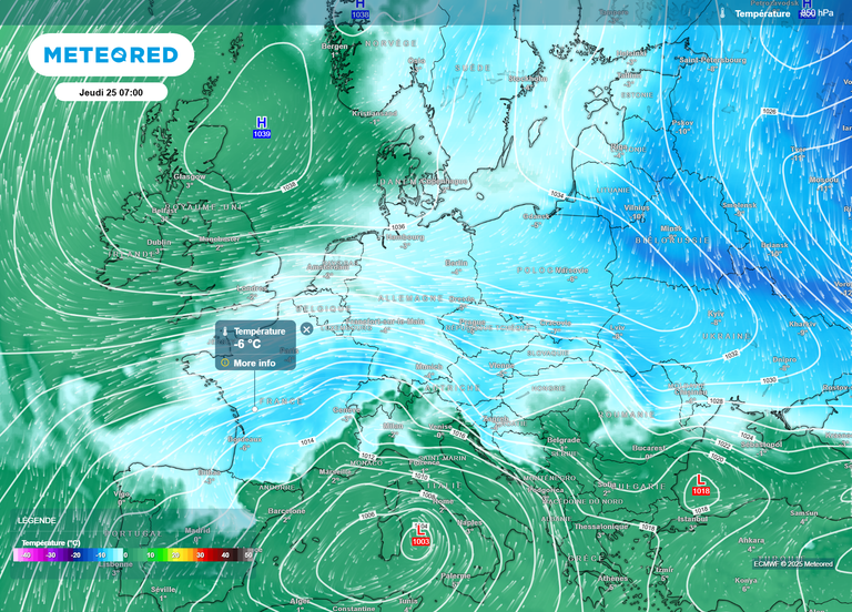 Froid continental entre Moscou et Paris : et si le flux d'Est faisait chuter les temp&eacute;ratures &agrave; -6&deg;C ?