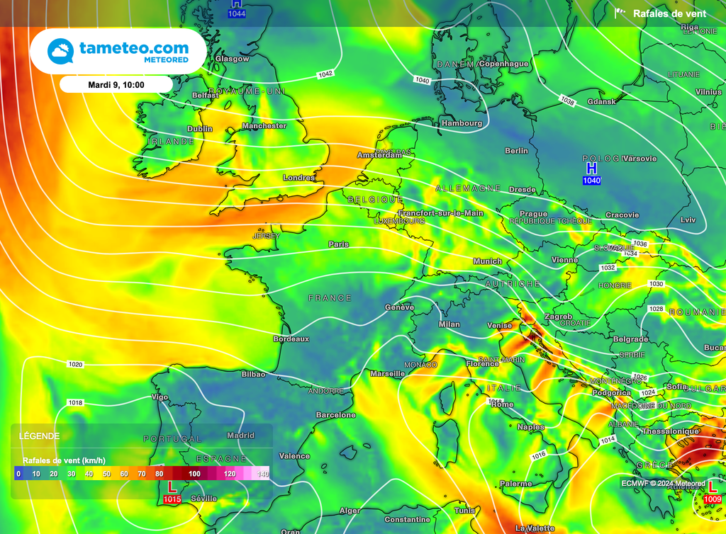 Le vent sera sensible sur l'hexagone, appuyant le froid.