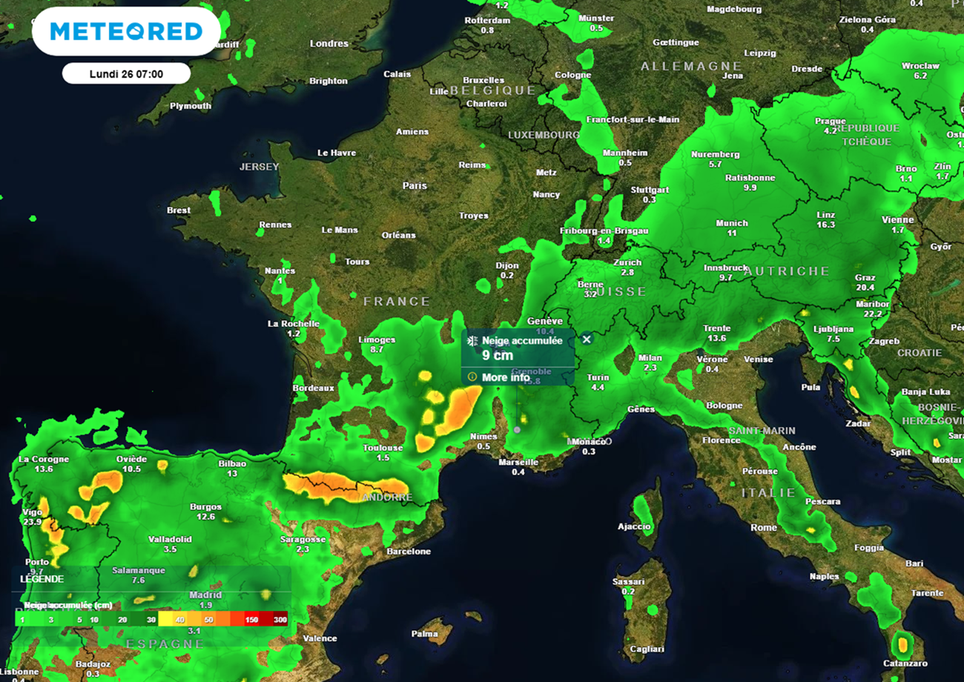Les chutes de neiges seront abondantes en fin de semaine, en montagne et localement en plaine.