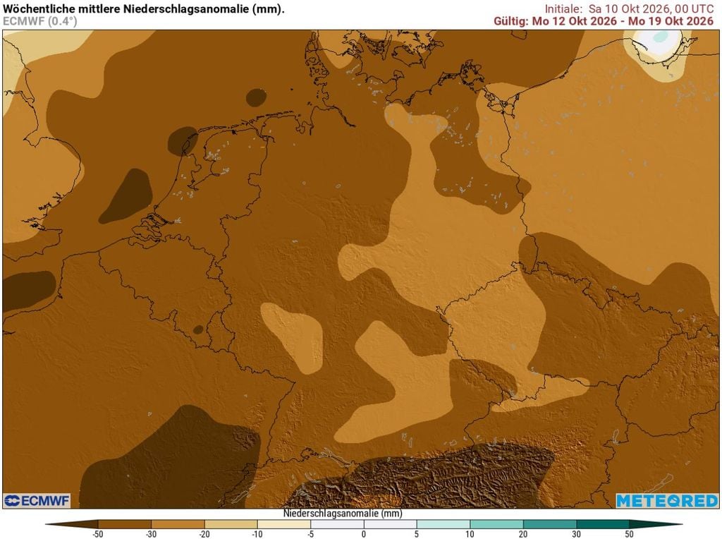 dürre, wetter, deutschland Die kommenden 7 Tage fallen deutlich zu trocken aus - das zeigt das aktuelle ECMWF-Modell.