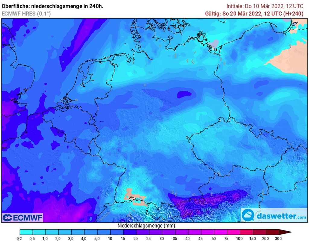 wenig Regen ECMWF wenig Regen ECMWF