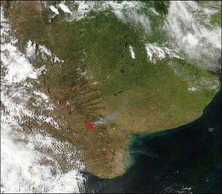 Fuegos en la Pampa y el sur de Argentina