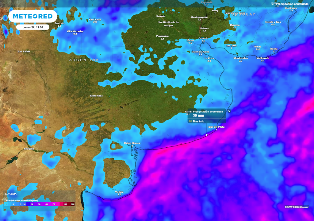 Se esperan precipitaciones muy modestas este fin de semana, excepto en la línea costera en donde podrian ser más persistentes y moderadas.