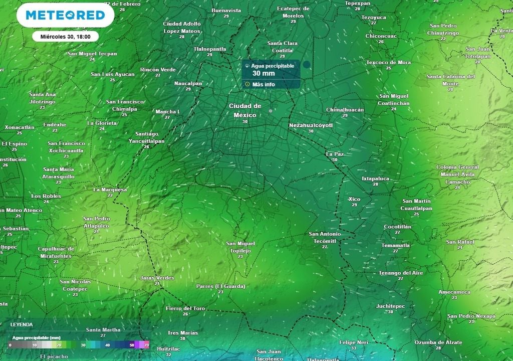 lluvia Alta probabilidad de lluvia en la Ciudad de México. Las tormentas dejarán acumulados superiores a 25 mm en 24 horas.