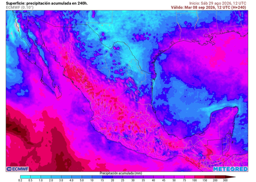 Fuertes lluvias esta primera quincena de septiembre en M&eacute;xico por efecto de ciclones tropicales, vaguadas y el Monz&oacute;n