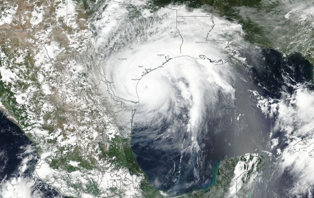 Imagen del huracán Harvey a fecha del 25 de agosto de 2017. NASA