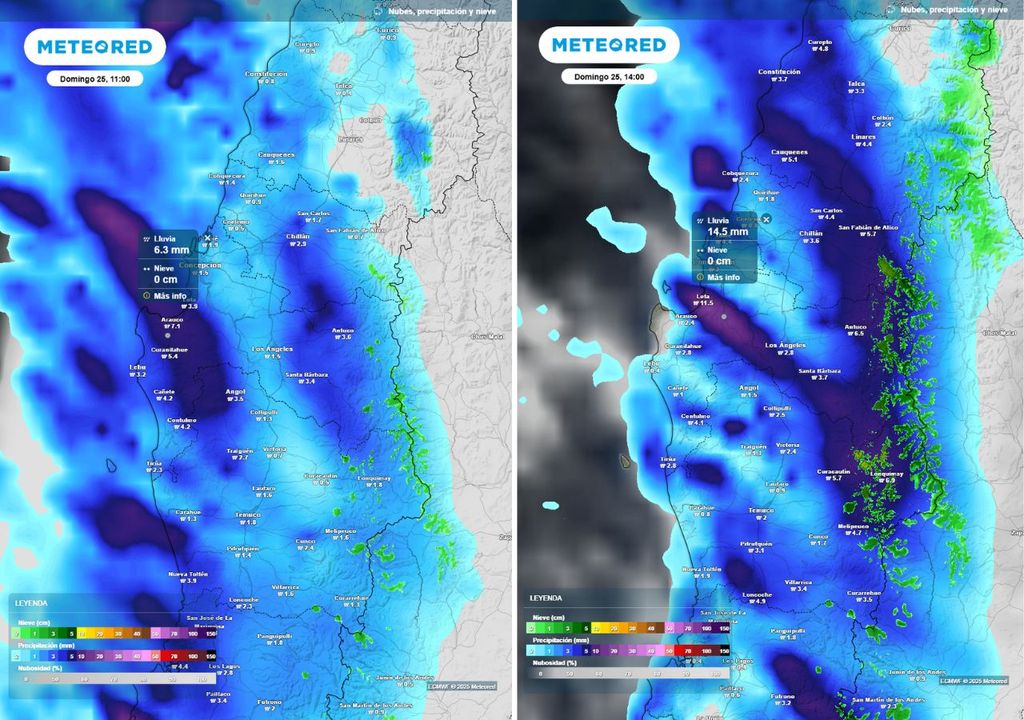 Lluvias en Concepción y Región de Biobío, Meteored Chile