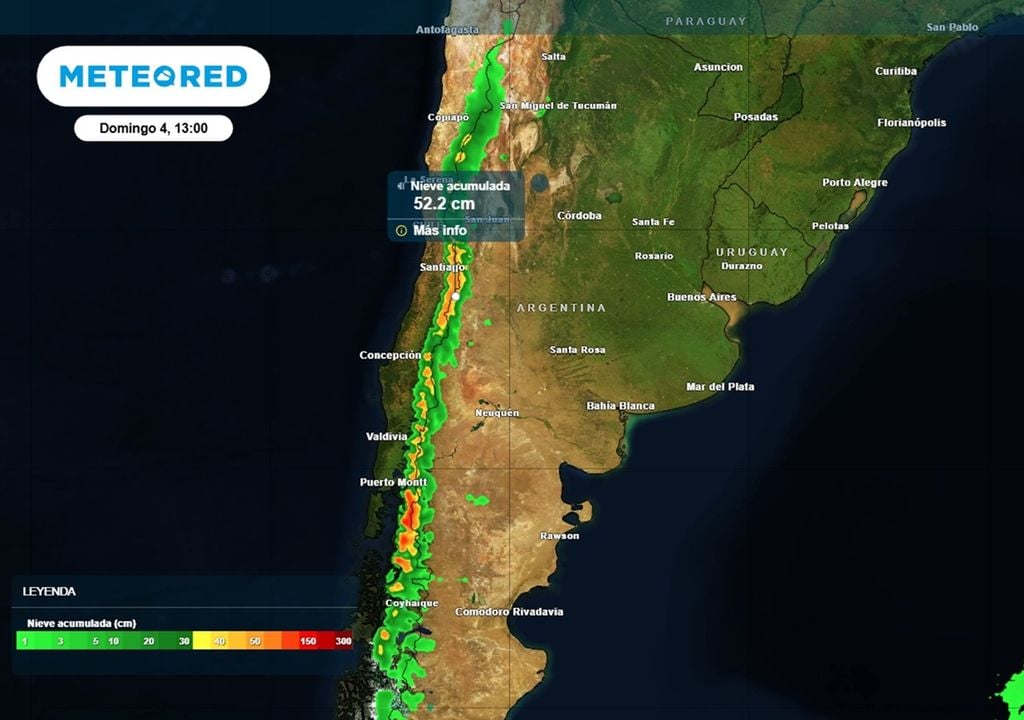 Las nevadas no se rinden y se acumula una nueva capa importante en la cordillera, bajo alerta para este fin de semana