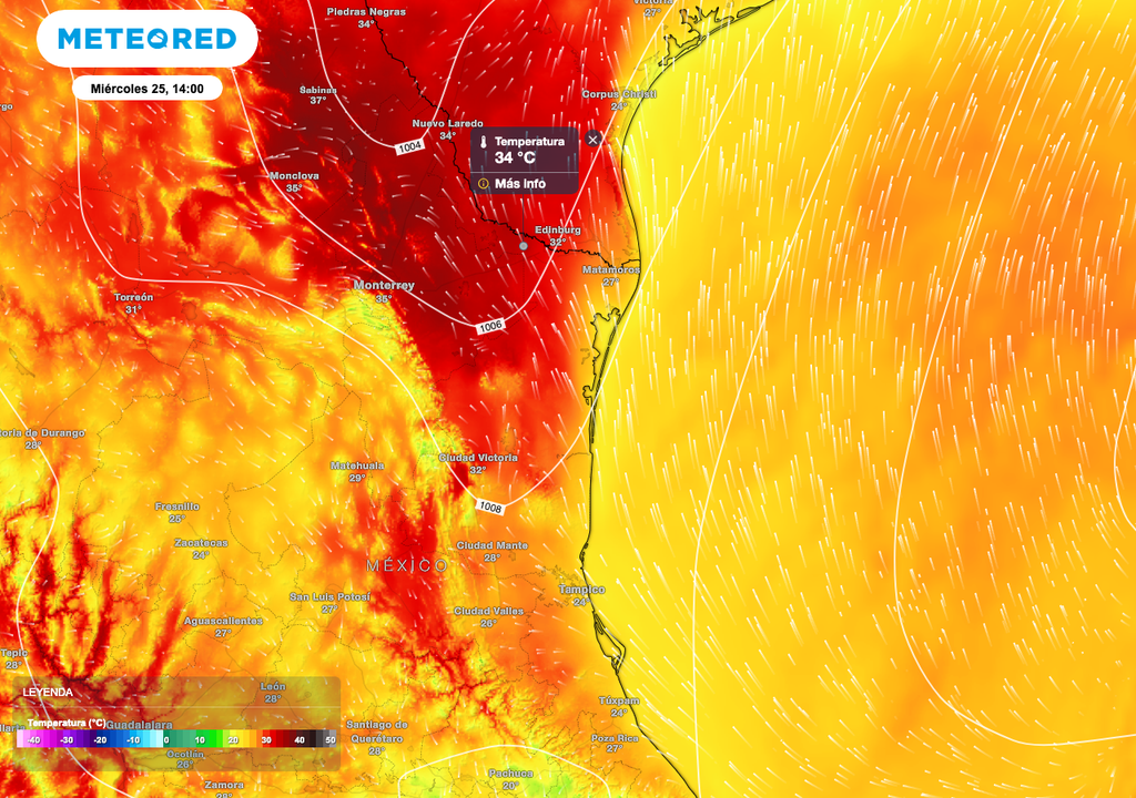 La región norte y parte del centro del estado, será la que registre temperaturas más cálidas.