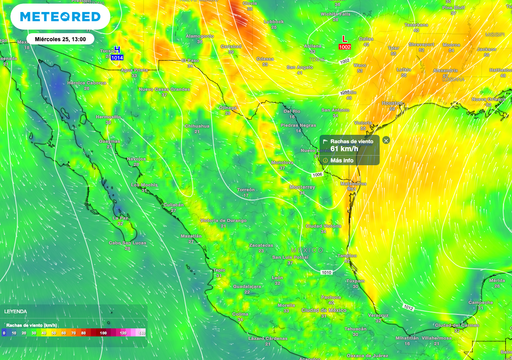 Calor y fuertes vientos del sur en el estado de Tamaulipas, donde se prev&eacute;n rachas de hasta 70 km/h