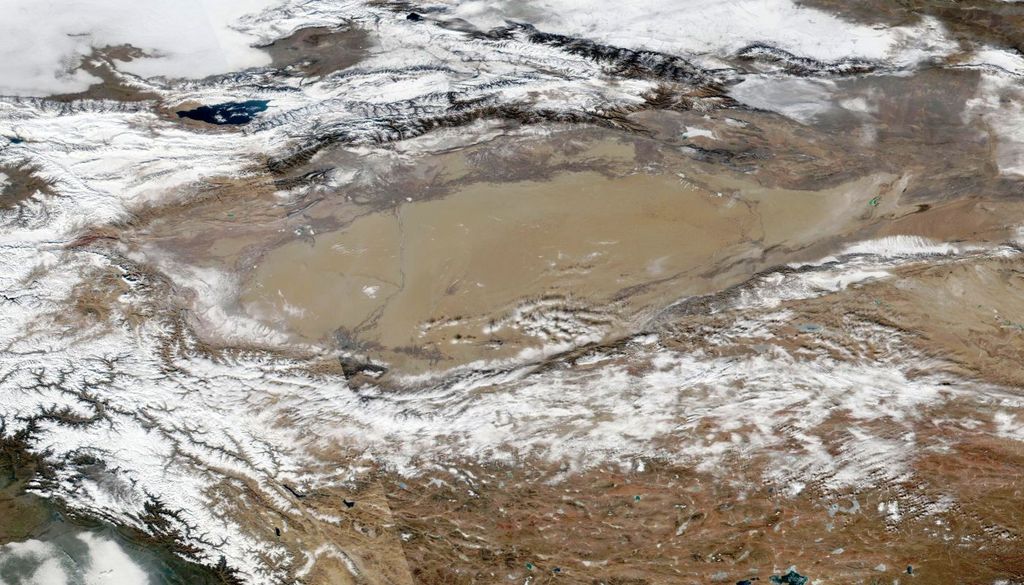 Imagen de archivo de la meseta tibetana en Asia. Fuente: NASA