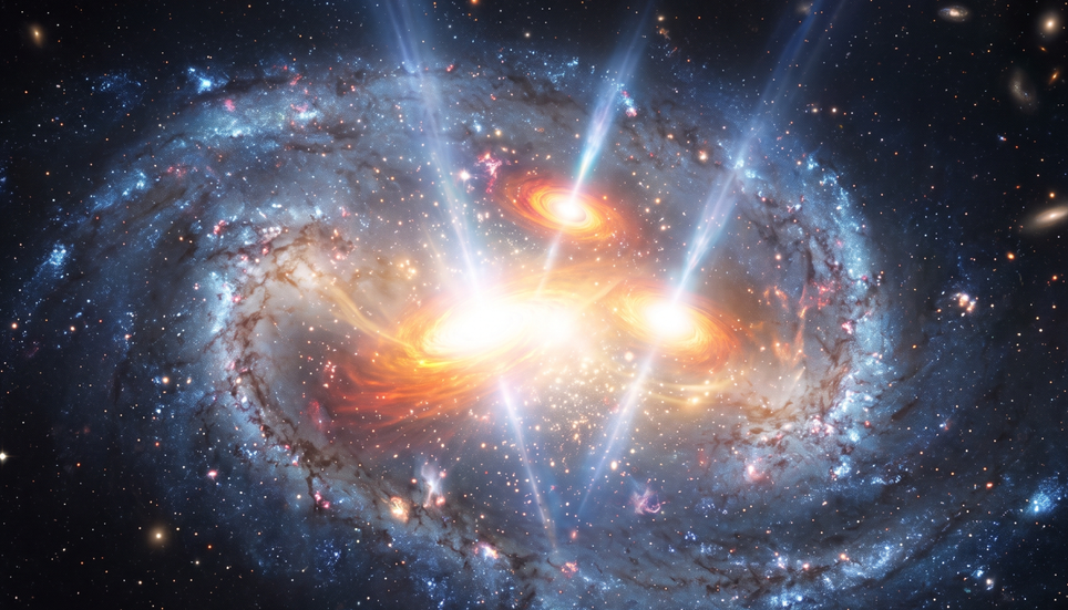Por primera vez detectan tres agujeros negros supermasivos en una sola galaxia