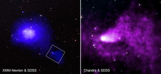 Los astrónomos sorprendidos al observar galaxias con una enorme cola ardiente