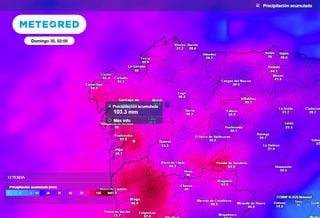 Galicia en el foco por las lluvias y las tormentas: hasta el viernes podr&iacute;an caer m&aacute;s de 100 l/m2 en dos provincias