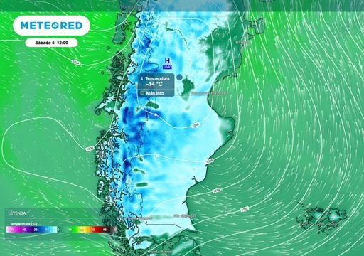 Gana terreno el aire ant&aacute;rtico en la Patagonia y anticipa un fin de semana mucho m&aacute;s fr&iacute;o