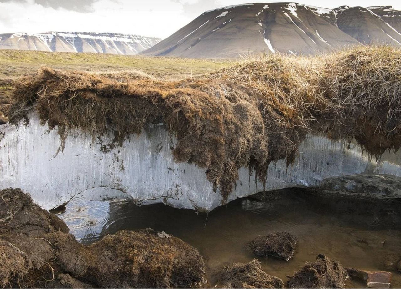 El calentamiento del Ártico provoca el deshielo del permafrost en el hemisferio norte, liberando carbono que ha permanecido congelado bajo tierra durante miles de años.