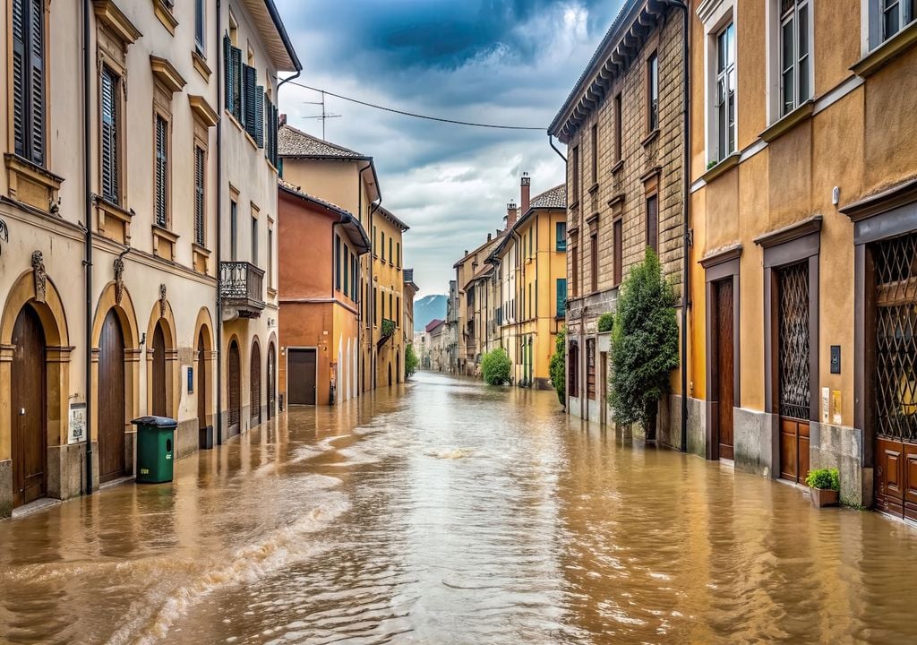 Gefahr von Überschwemmungen durch atmosphärischen Fluss der auf das Festland trifft