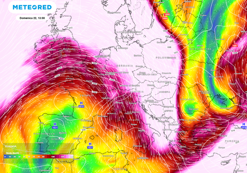 Corrente a getto polare. L'ondulazione del getto polare si accentuerà progressivamente tra il 20 e il 25 febbraio. Questo fenomeno, noto come Rossby wave amplification, si manifesta quando il flusso zonale (da ovest a est) si incurva in ampie anse.
