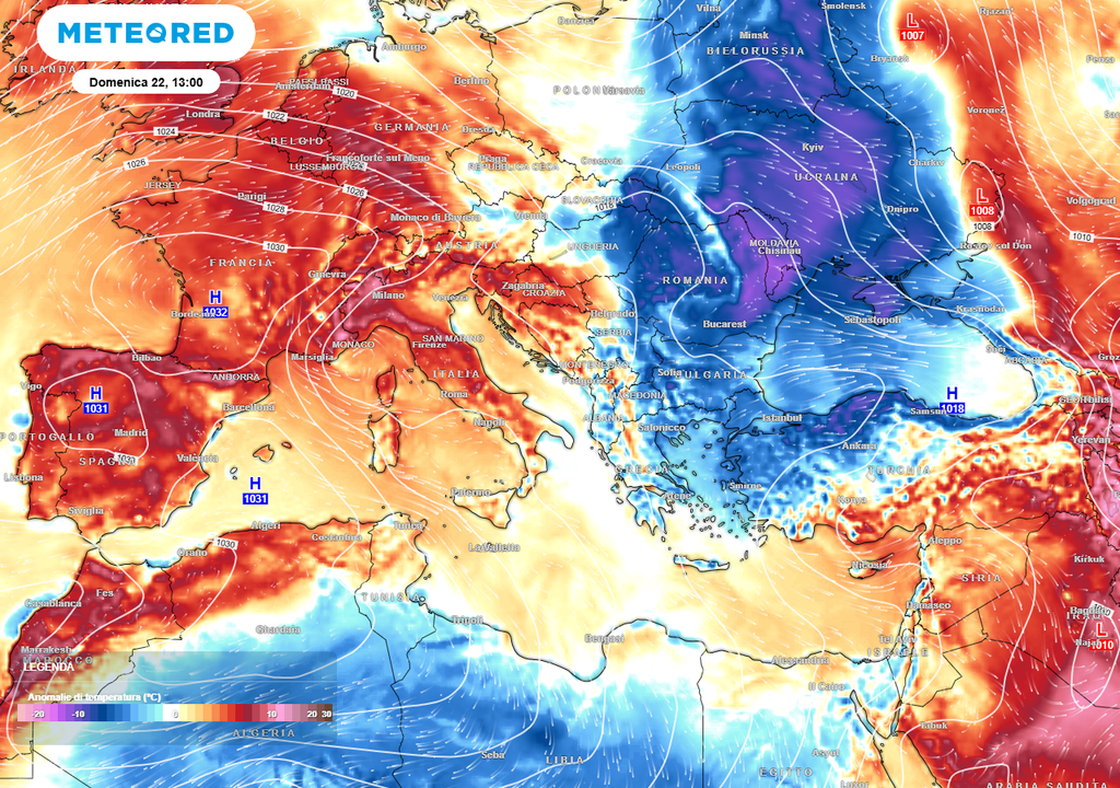 Alta pressione. I modelli ensemble confermano un'elevata attendibilità, con oltre l'80% delle simulazioni che vedono il promontorio consolidarsi entro il 23 febbraio, con persistenza fino ai primi di marzo.