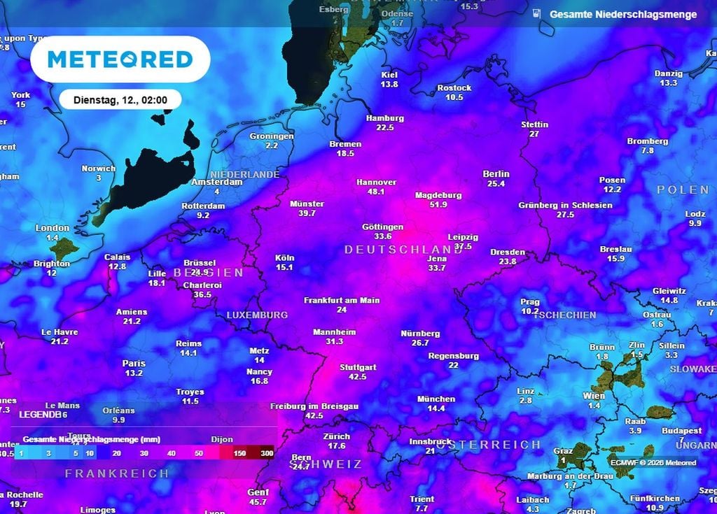 Die nächsten Stunden bringen laut den beiden führenden Wettermodellen GFS und ECMWF recht viel Regen, doch wie es nöchste Woche weitergeht, darüber sind sich die Wettermodelle noch nicht einig.
