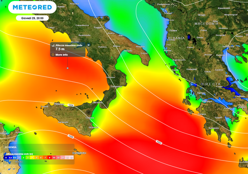 Gioved&igrave; 29 nuova tempesta: raffiche oltre 90 km/h su Sardegna, Sicilia e Calabria, allerta mareggiate dopo Harry