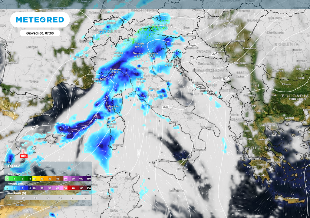 Piogge sul Nord-Ovest domani mattina