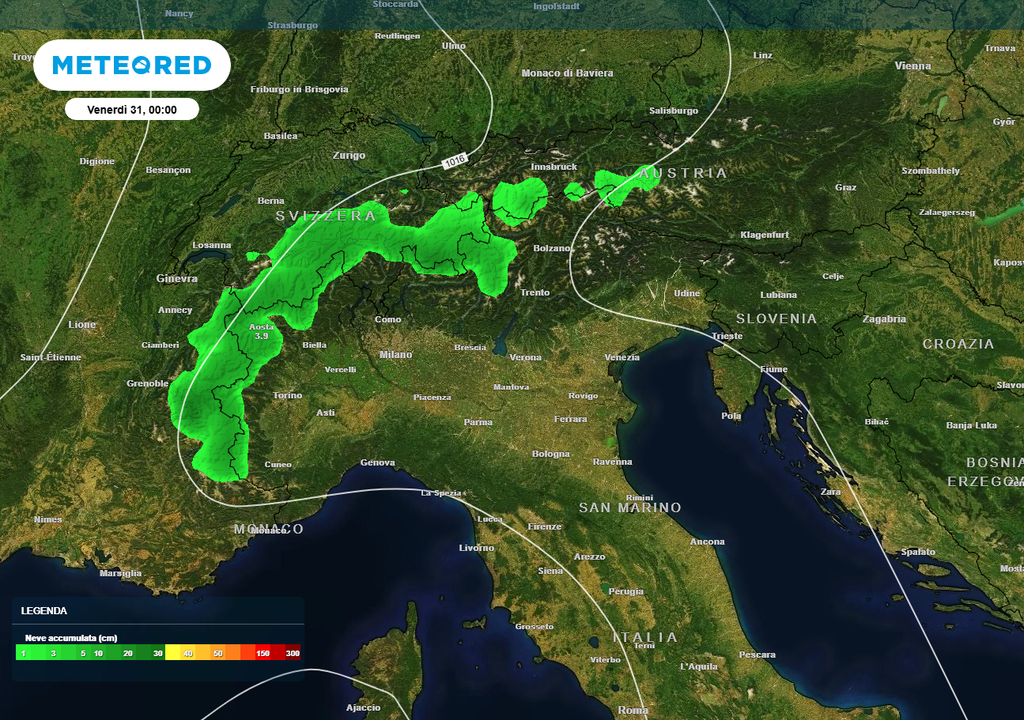 Neve in alta quota sulle Alpi. Nulla sull'Appennino
