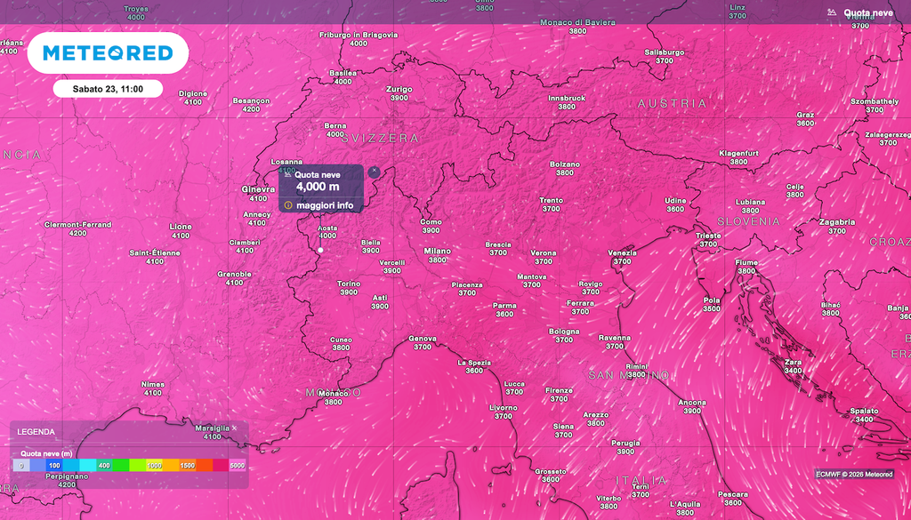 Il Giro d'Italia scalerà i principali alpini con lo zero termico altrettanto in salita, addirittura fino a 4000 metri, valore anomalo perfino in estate.