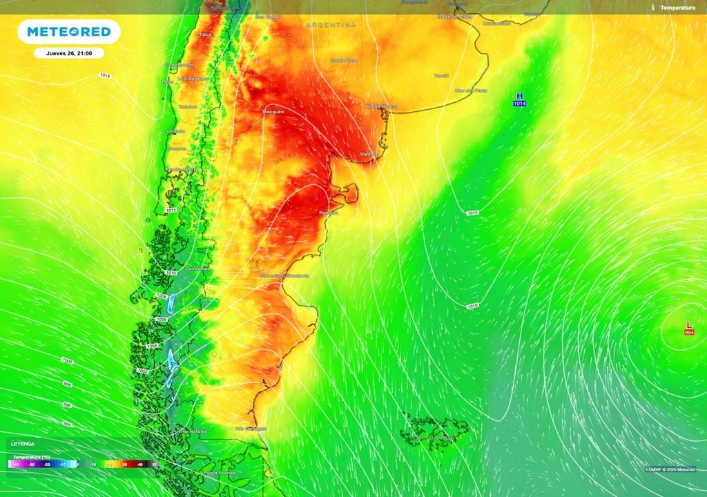 Calor Patagonia Precio al ingreso de un frente frío las temperaturas elevadas llegarán tan al sur como Río Gallegos en Santa Cruz, que podrá alcanzar los 28 ºC el jueves 26 de febrero.