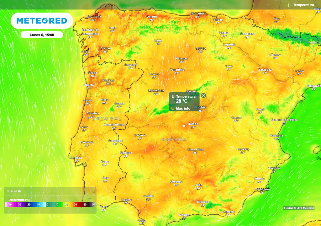 El Lunes de Pascua, 6 de abril, será el día más caluroso de la Semana Santa 2026. Se alcanzarán o superarán los 25 ºC de máxima en la mayor parte de España.