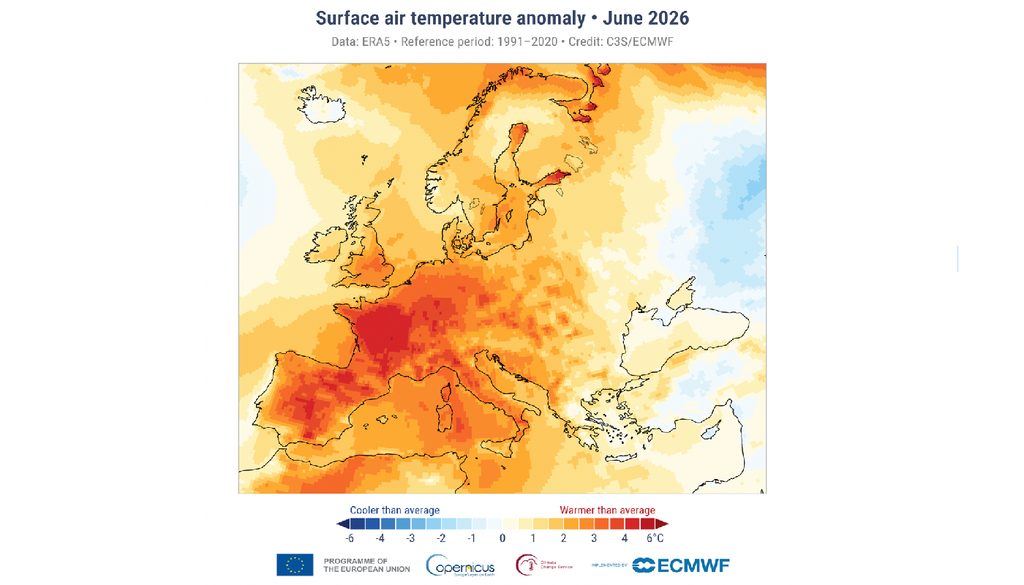 Ondata calore Un'ondata di calore intensa, duratura ed estesa ha fatto del mese di Giugno il più caldo mai prima registrato nell'Europa Occidentale.