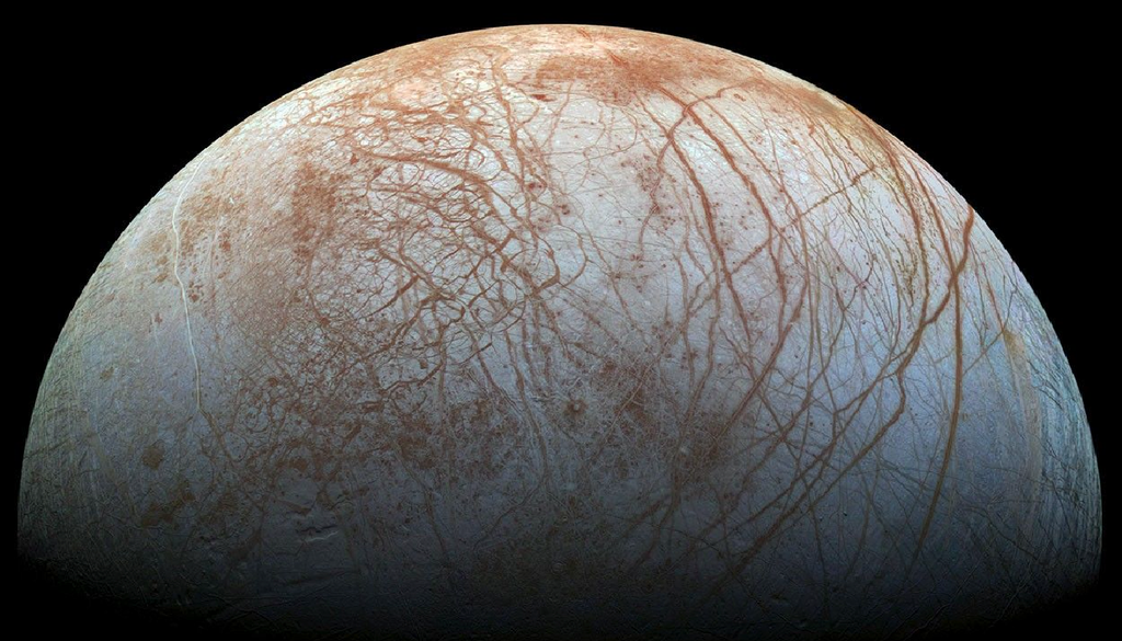 Europa Immagine della superficie ghiacciata della luna Europa. Credit: Crediti: Nasa/Jpl-Caltech