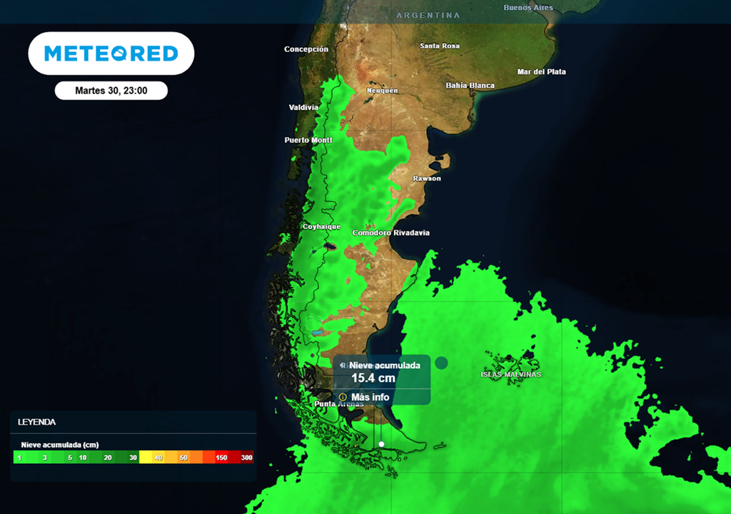 Alerta por nevadas en Tierra del Fuego este martes 30 de junio.