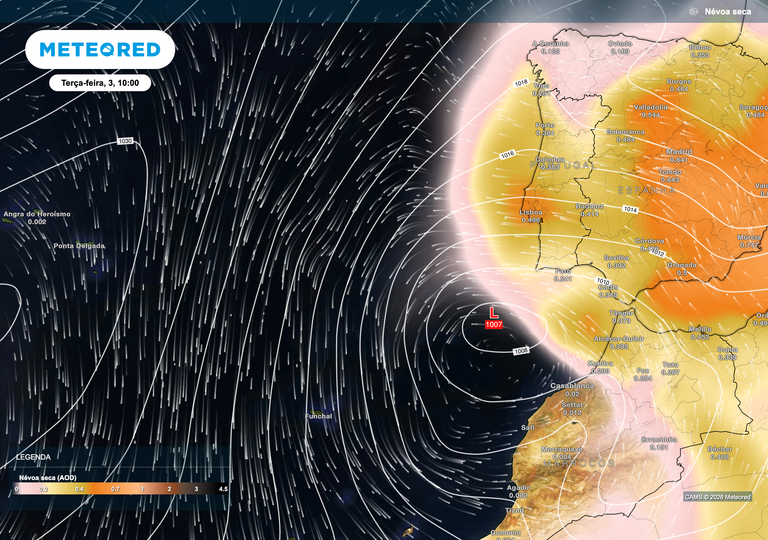 Gota fria trar&aacute; chuva mais intensa ao Sul e poeiras do Saara no in&iacute;cio da primeira semana de mar&ccedil;o
